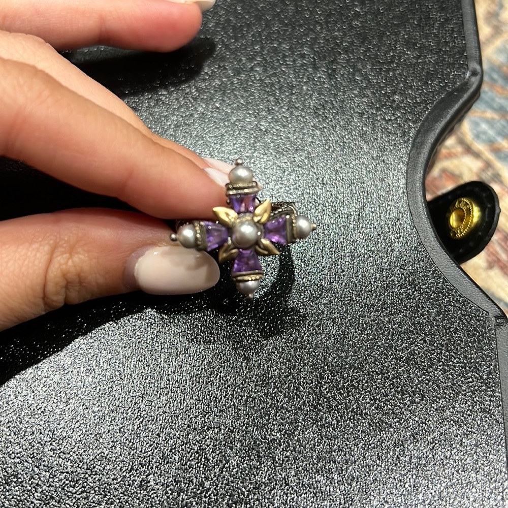 Barbara Bixby Sterling Silver & 18K Gold Amethyst Ring